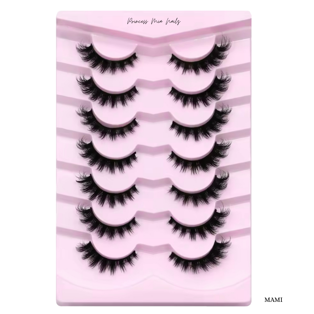 7 Pairs Wispy Natural Look Cat Eye Lashes