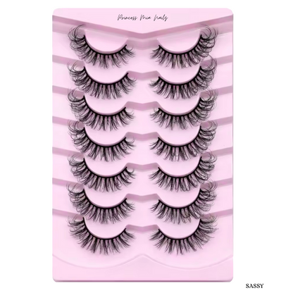 7 Pairs Wispy Natural Look Cat Eye Lashes