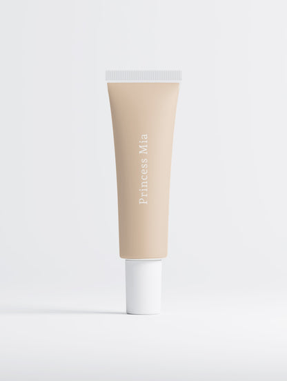 Princess Mia Filter Finish Foundation in 05 Fair Neutral with lightweight soft matte, airbrushed finish.